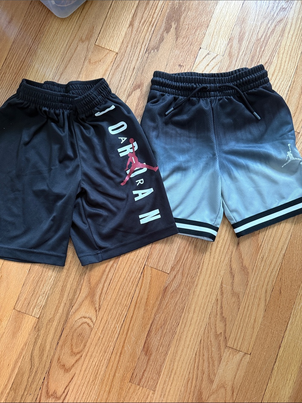 2 pairs of Jordan Boys' Shorts Black & Grey Gradient with Jumpman Size S